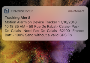 Notifications push traceur GPS